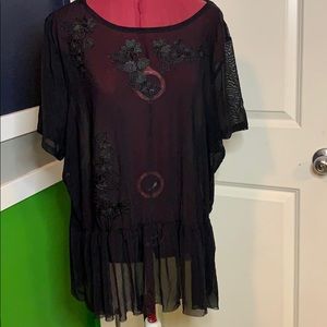 Black seethrew blouse